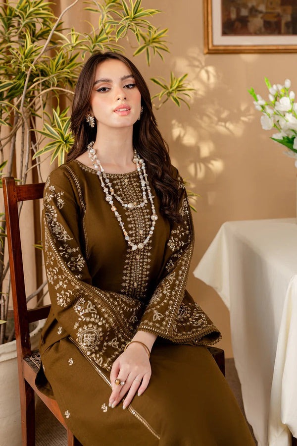 BA 68-2 Piece Embroidered Lawn Shirt with Dyed Trouser