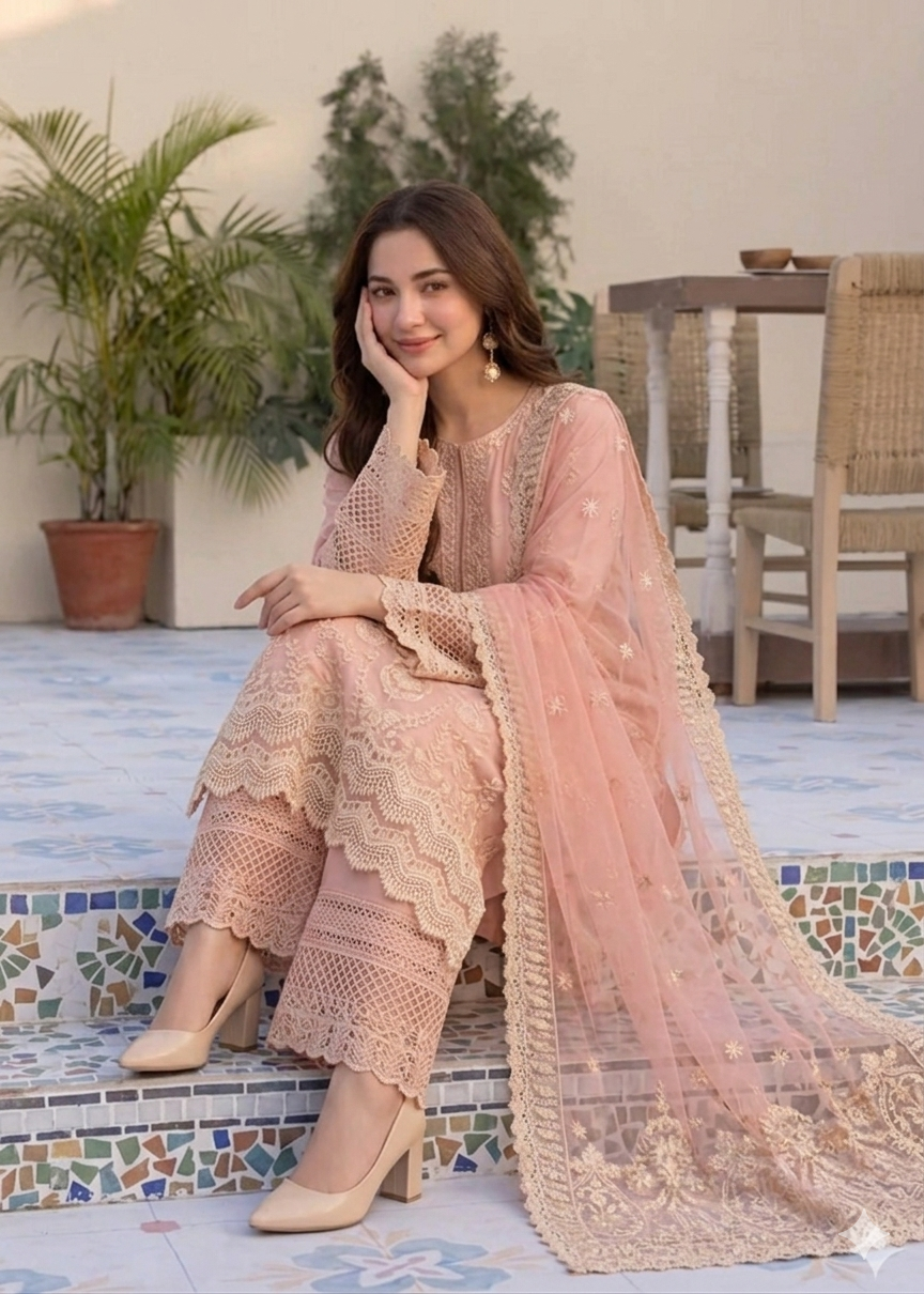 Luxury Lawn 3 Pc Embroided Suit LM-54
