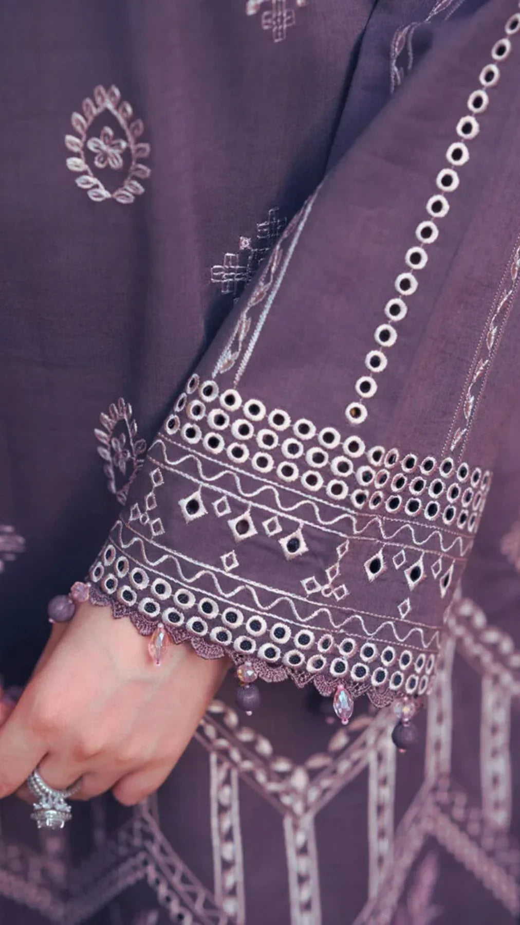 3 Piece - Unstitched Fully Embroidered Dhanak Fabric NS-915