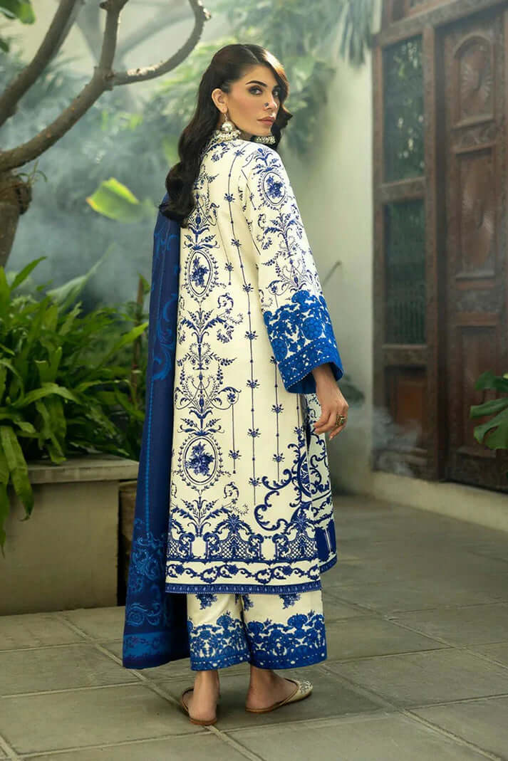 3 Piece Unstitched Digital Printed Lawn Suit ( Fine Printed Lawn Dupatta ) ZC-424