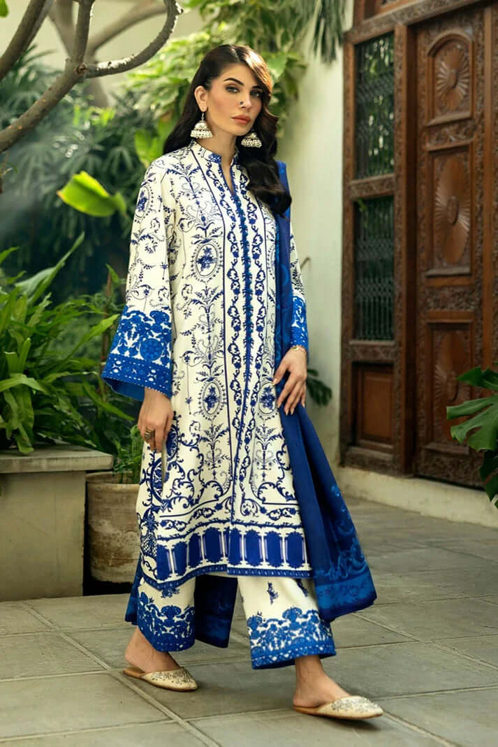 3 Piece Unstitched Digital Printed Lawn Suit ( Fine Printed Lawn Dupatta ) ZC-424