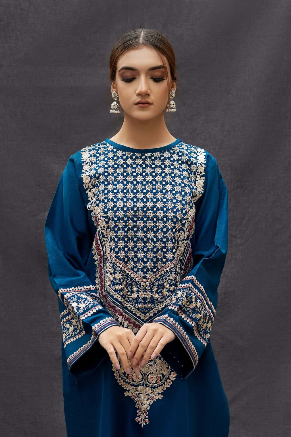 BT 69-2 Piece Unstitched Heavy Embroidered Lawn Suit