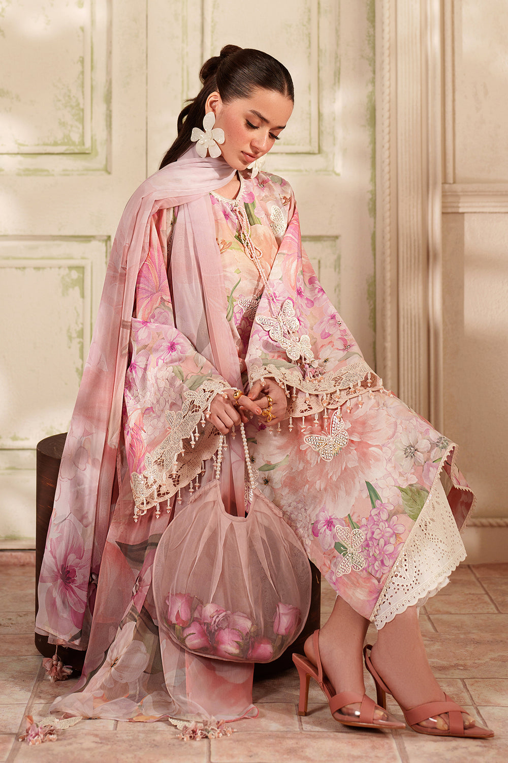 3 Piece - Unstitched Digital Printed lawn Fabric BQ-208