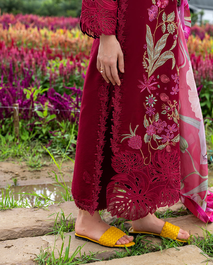 3 Piece - Unstitched Embroidered Lawn Fabric MS-2750