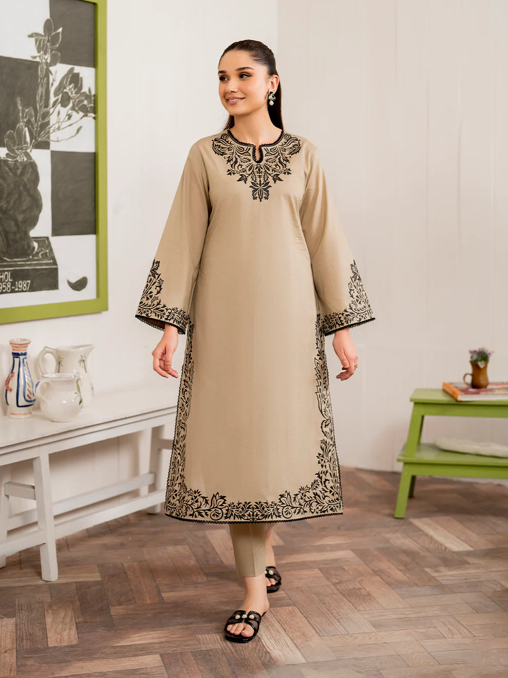 3 Piece - Unstitched Fully Embroidered Dhanak Fabric MB-105