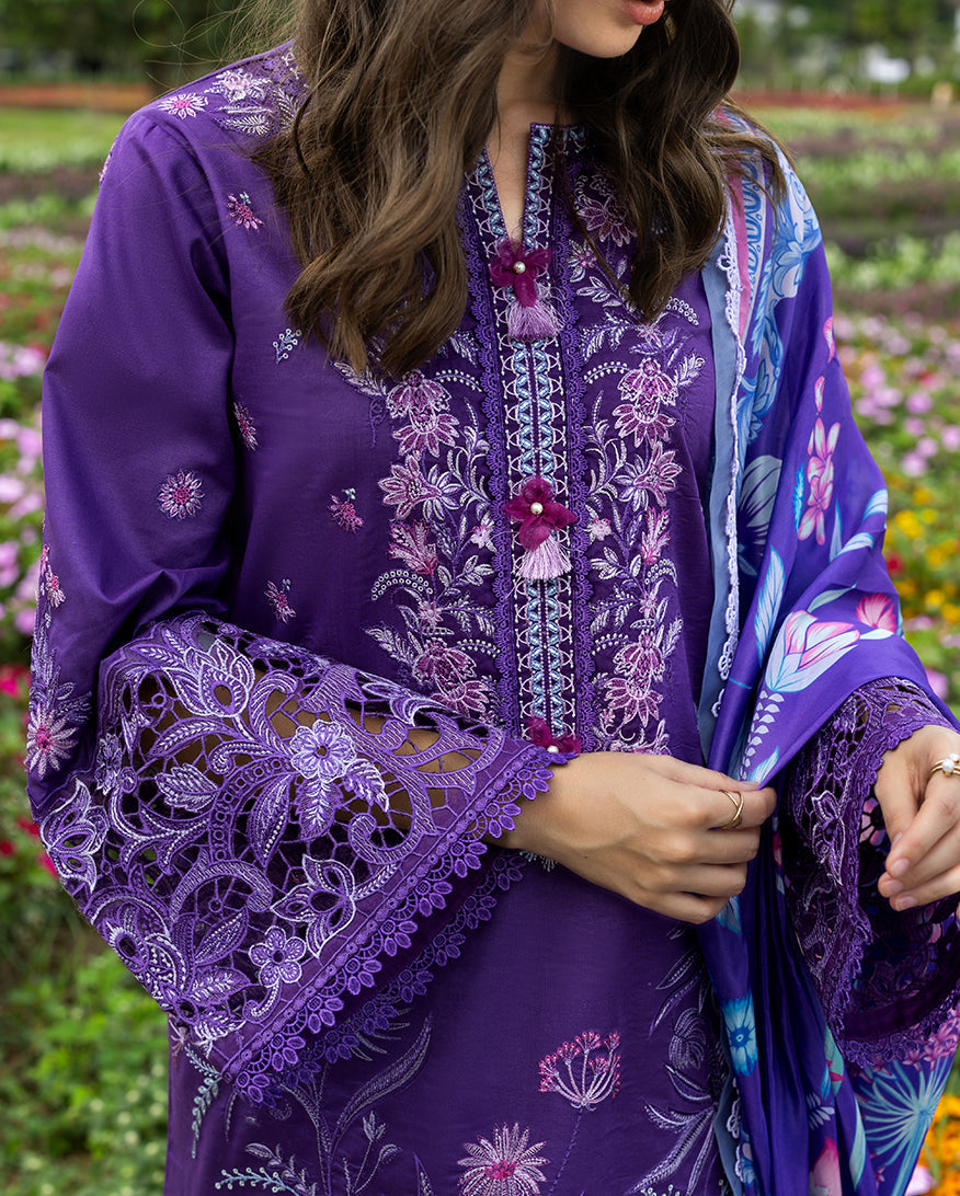 3 Piece - Unstitched Embroidered Lawn Fabric MS-2770