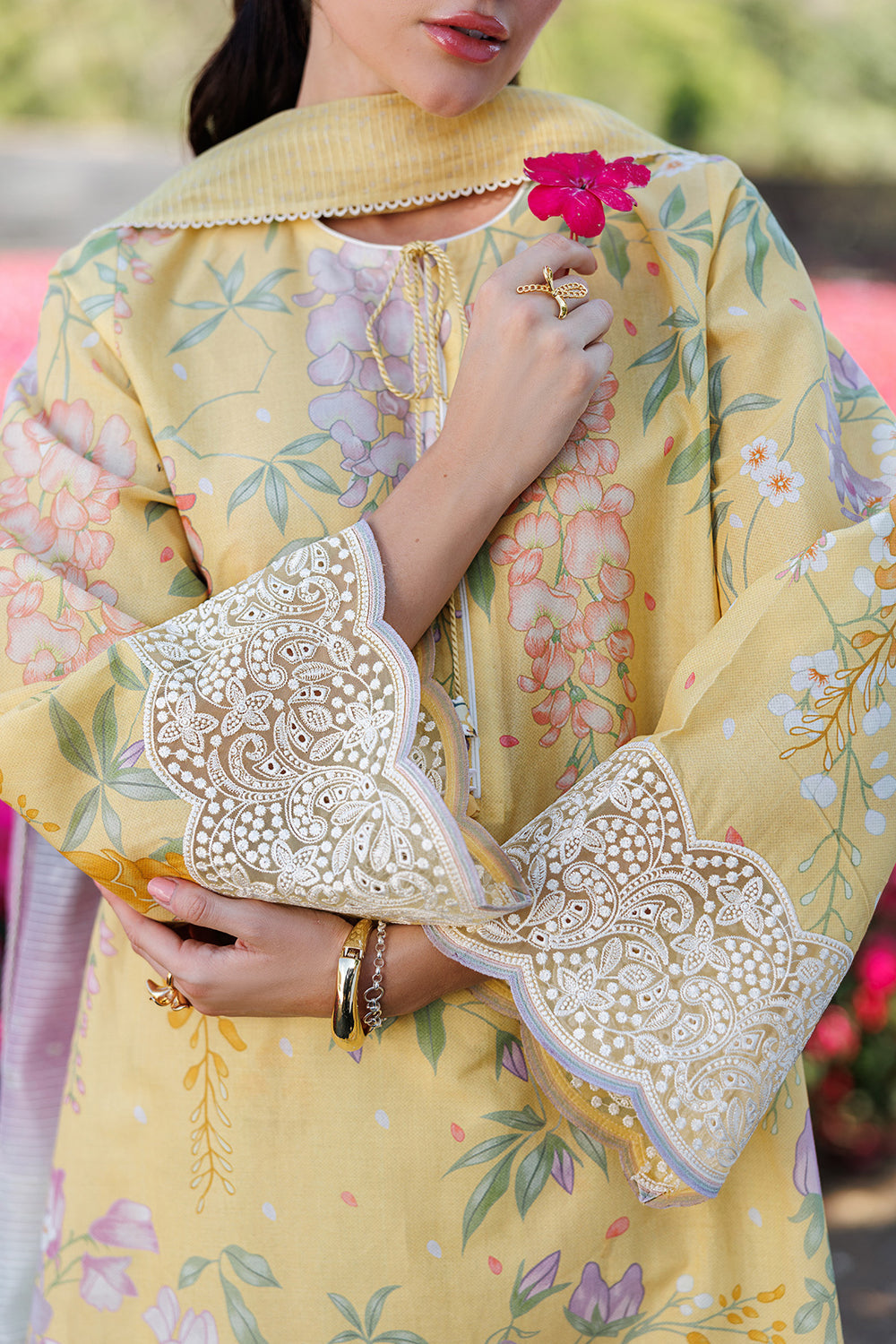 3 Piece - Unstitched Printed Lawn Fabric