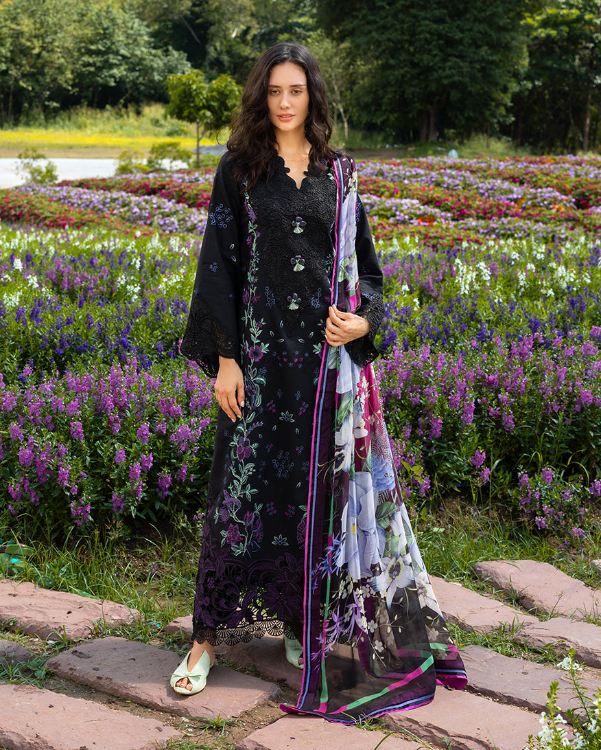 3 Piece - Unstitched Embroidered Lawn Fabric MS-2745