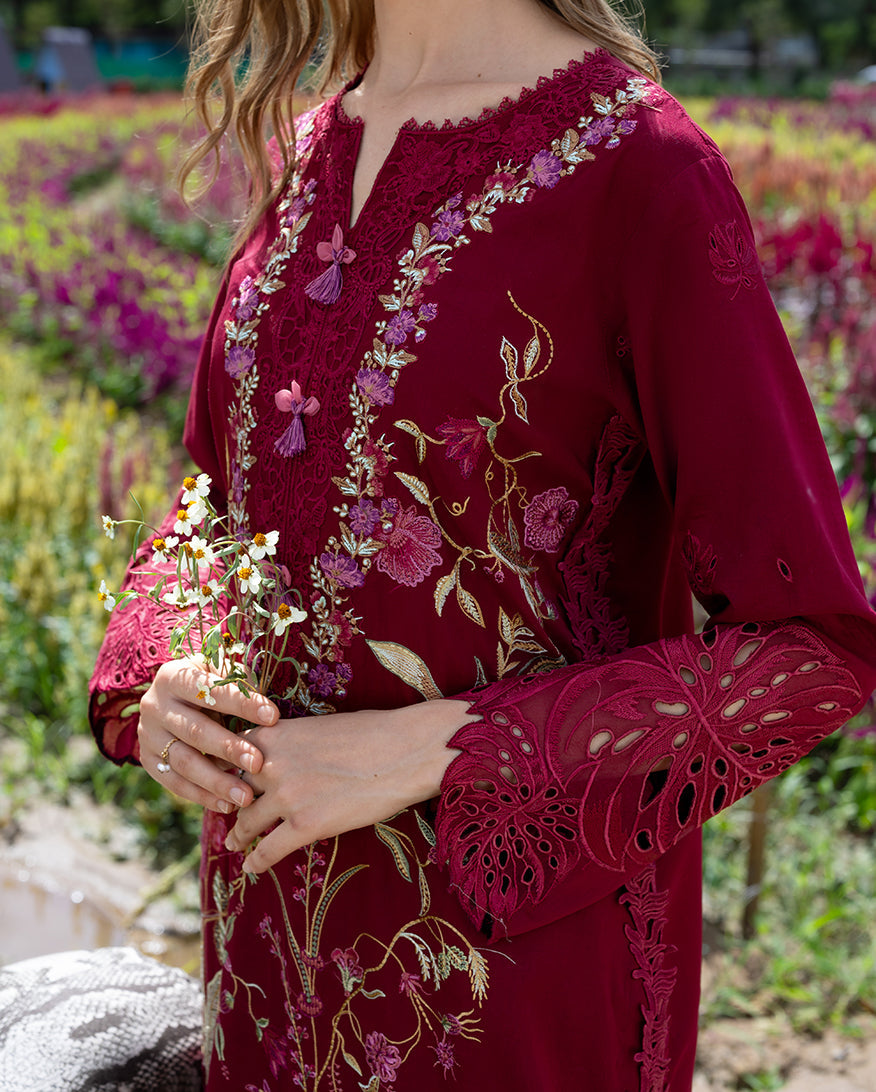 3 Piece - Unstitched Embroidered Lawn Fabric MS-2750