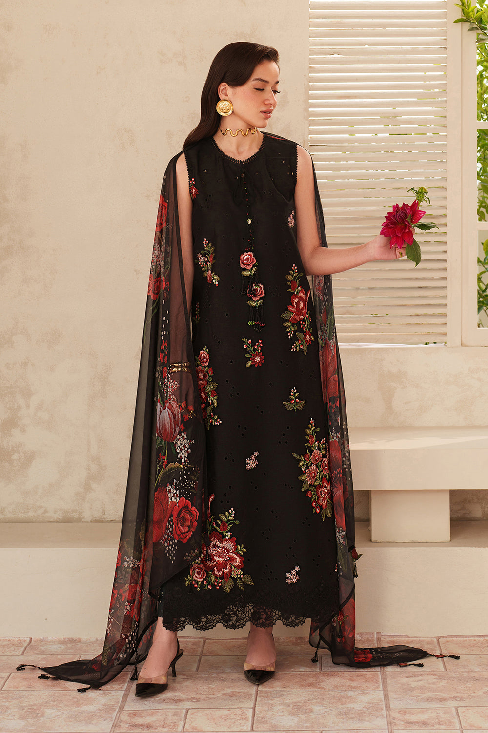 3 Piece - Unstitched Digital Printed lawn Fabric BQ-209