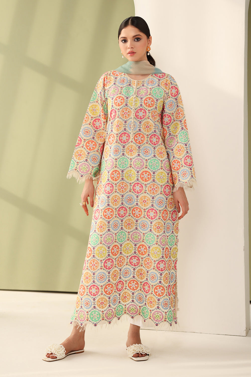 3 Piece - Unstitched Printed Lawn Fabric BQ-201