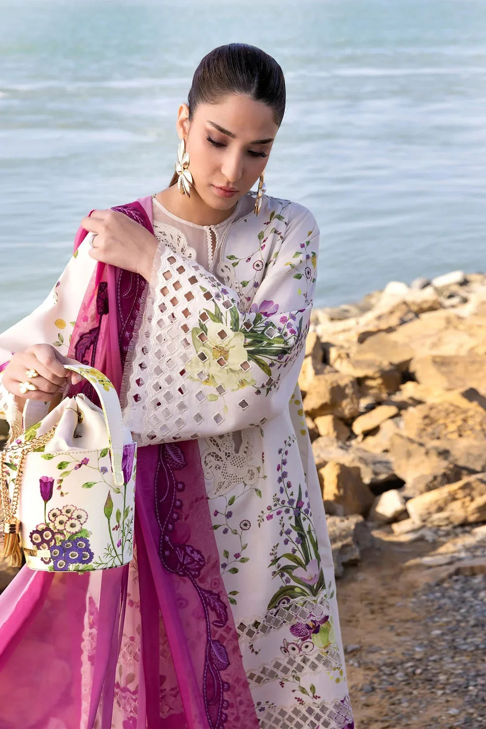 3 Piece - Unstitched Printed Lawn Fabric