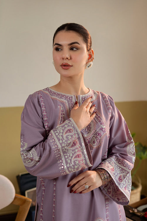 2 Piece - Unstitched Embroidered Lawn Fabric