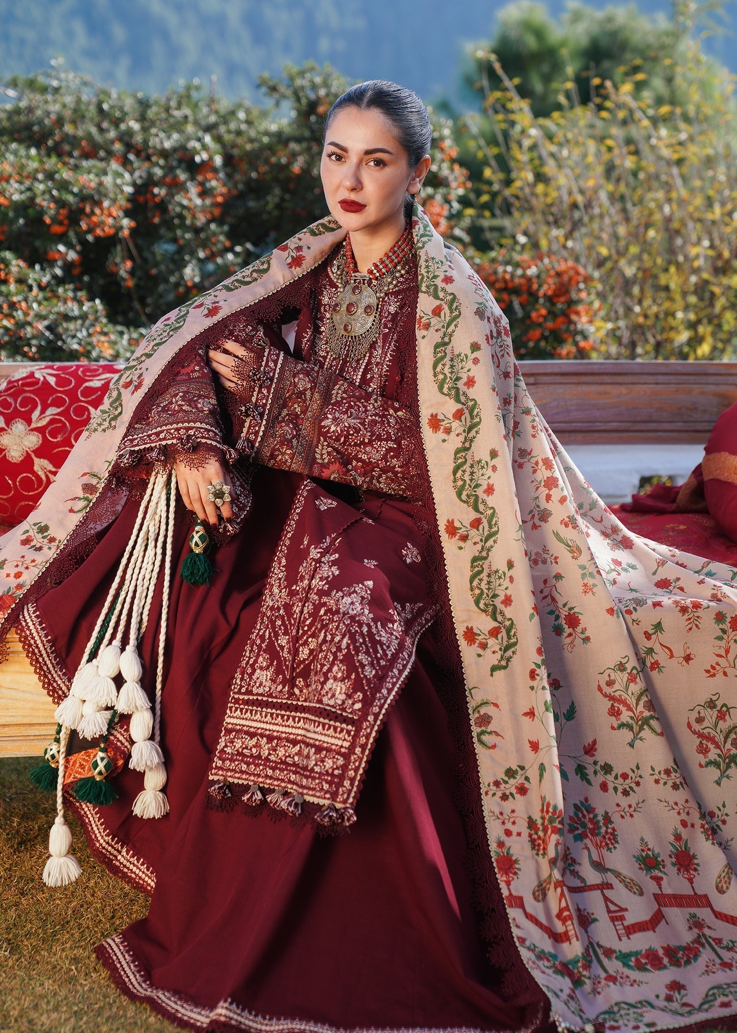 3 Piece - Unstitched Fully Embroidered Dhanak Fabric