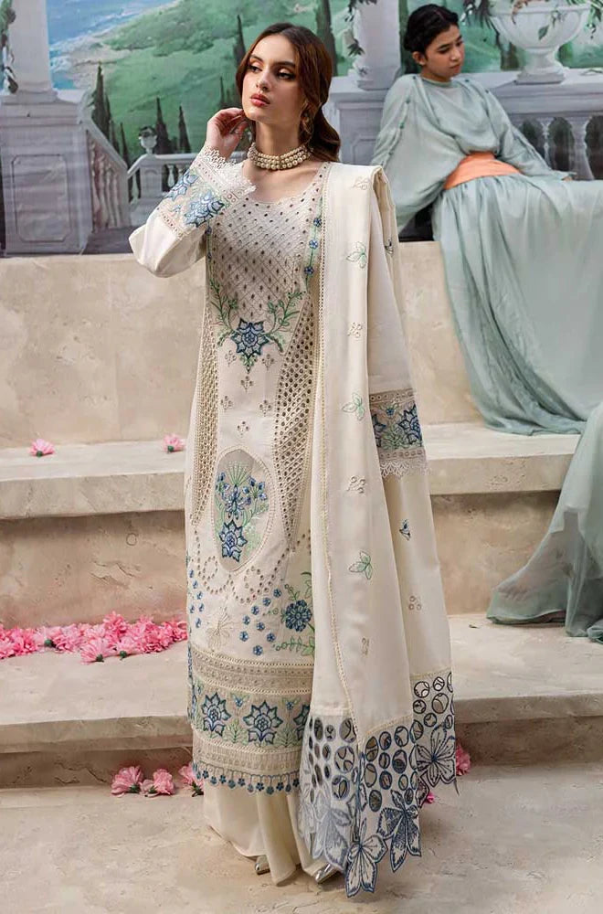 MR 2730-3 Piece - Unstitched Luxury Embroidered Lawn Fabric