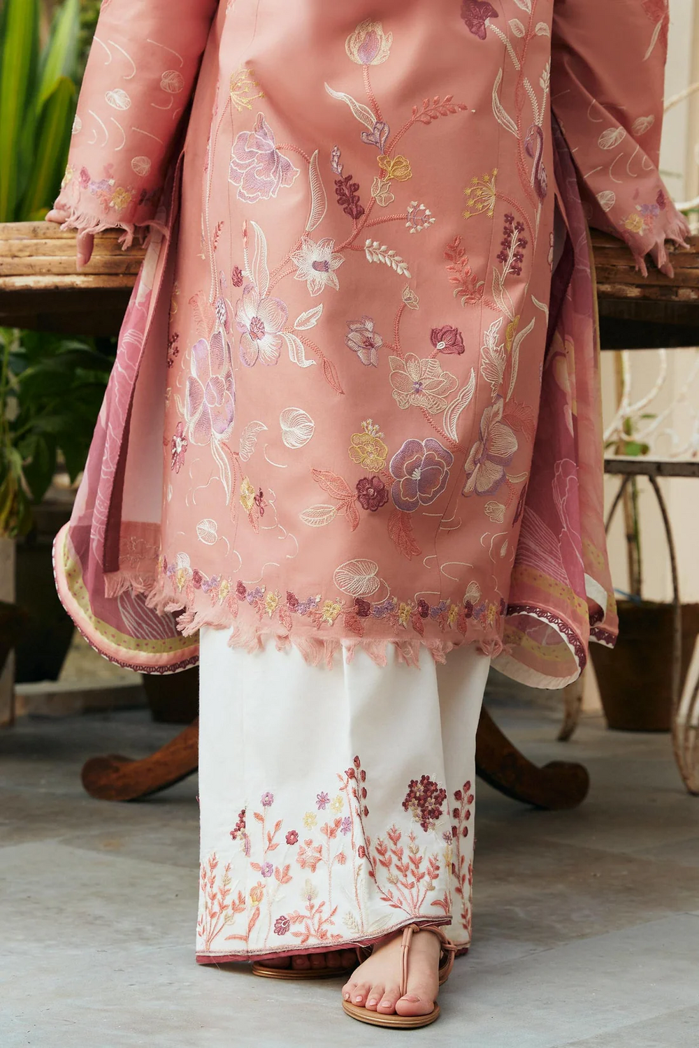 3 Piece - Unstitched Embroidered Lawn Fabric ZS-2755