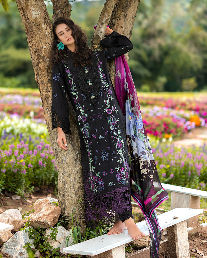 3 Piece - Unstitched Embroidered Lawn Fabric MS-2745