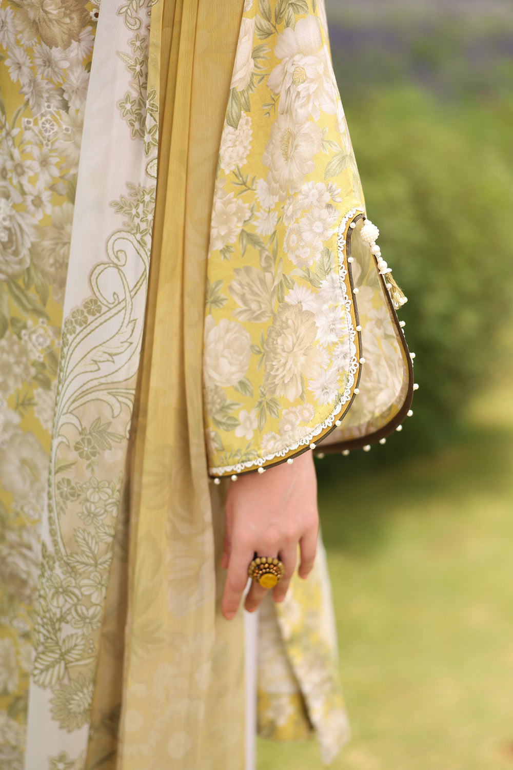 3 Piece - Unstitched Printed Lawn Fabric