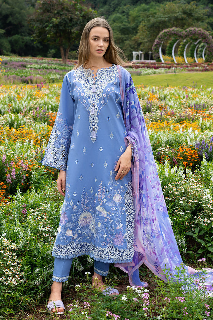 3 Piece - Unstitched Embroidered Lawn Fabric