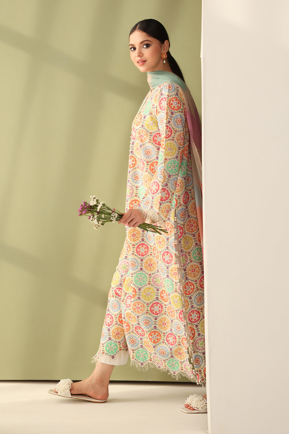 3 Piece - Unstitched Printed Lawn Fabric BQ-201