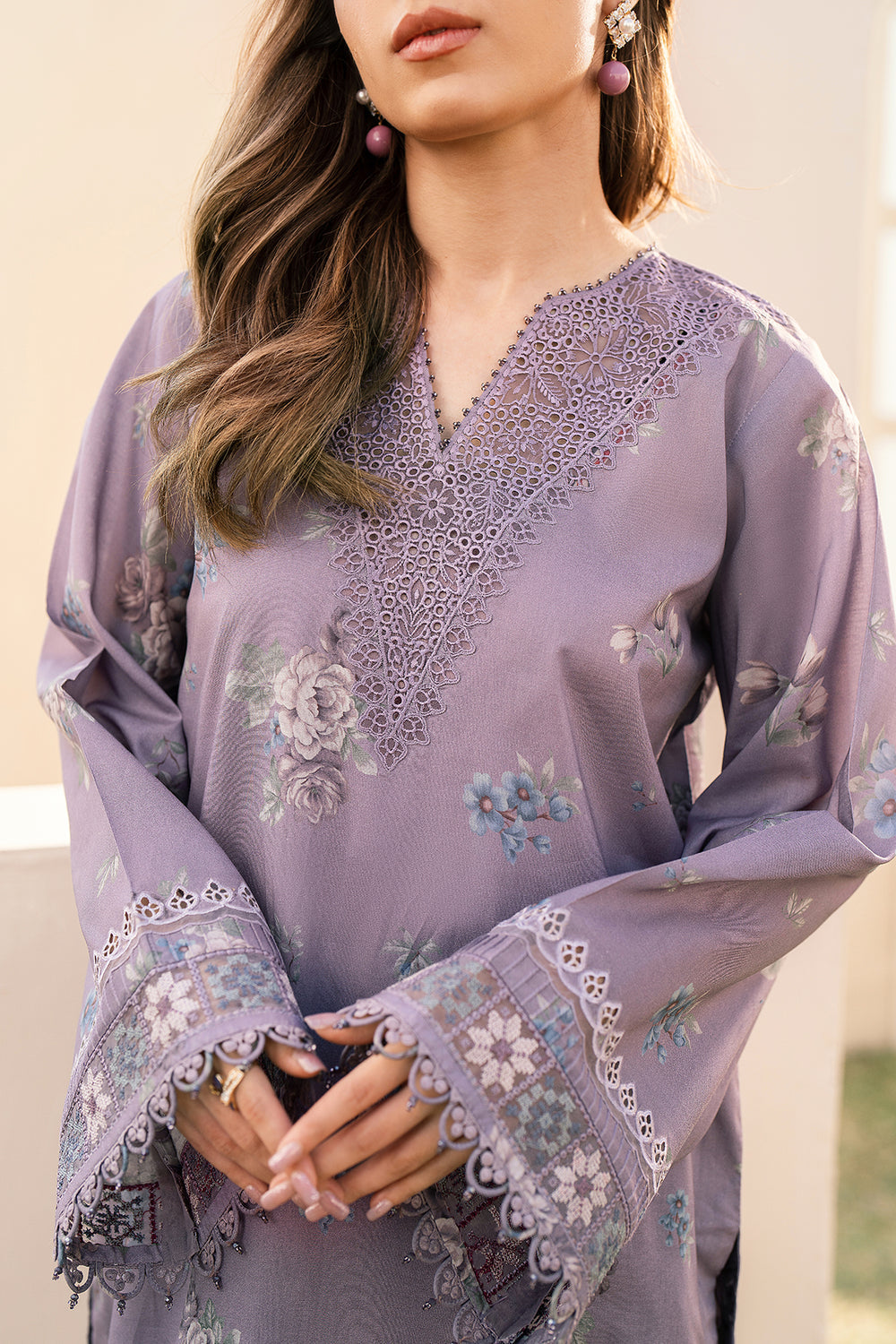 3 Piece - Unstitched Digital Printed Lawn Fabric With Lawn Dupatta