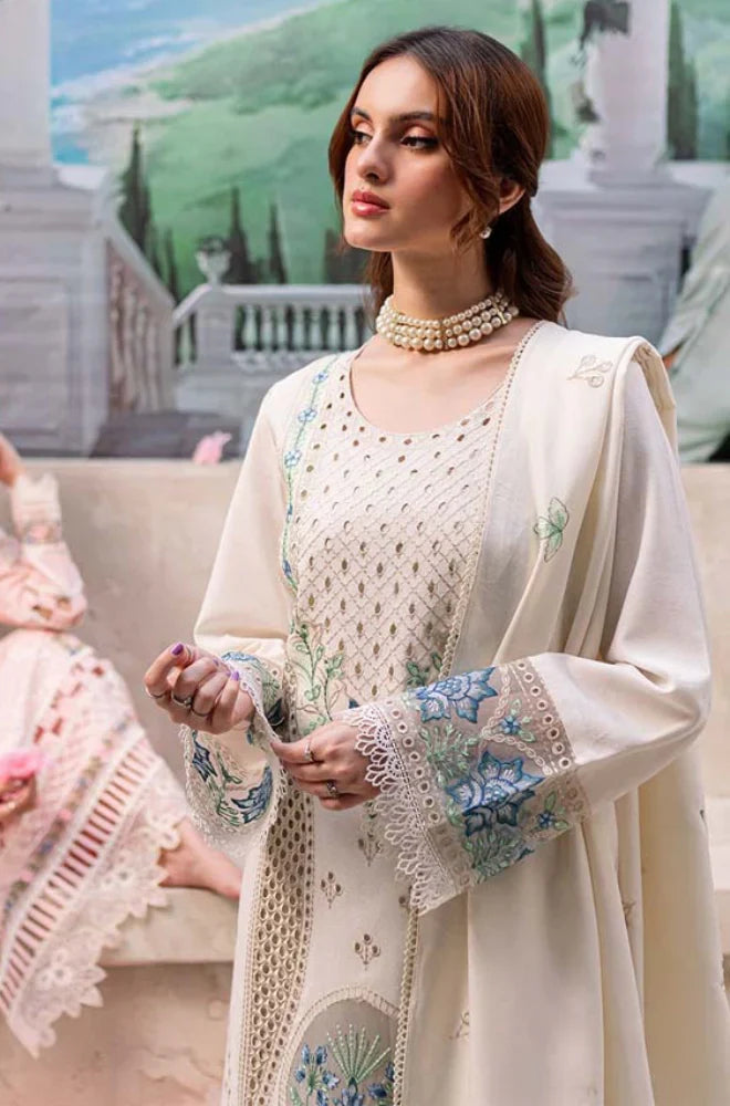 MR 2730-3 Piece - Unstitched Luxury Embroidered Lawn Fabric