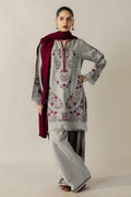 3 Piece - Unstitched Fully Embroidered Dhanak Fabric