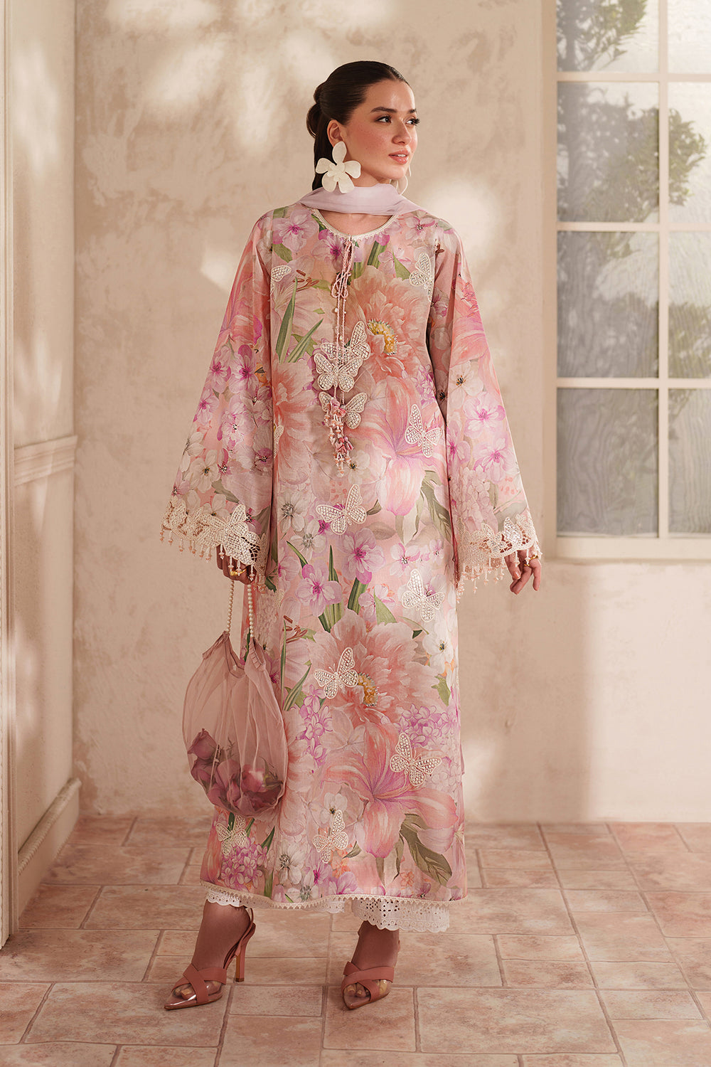 3 Piece - Unstitched Digital Printed lawn Fabric BQ-208