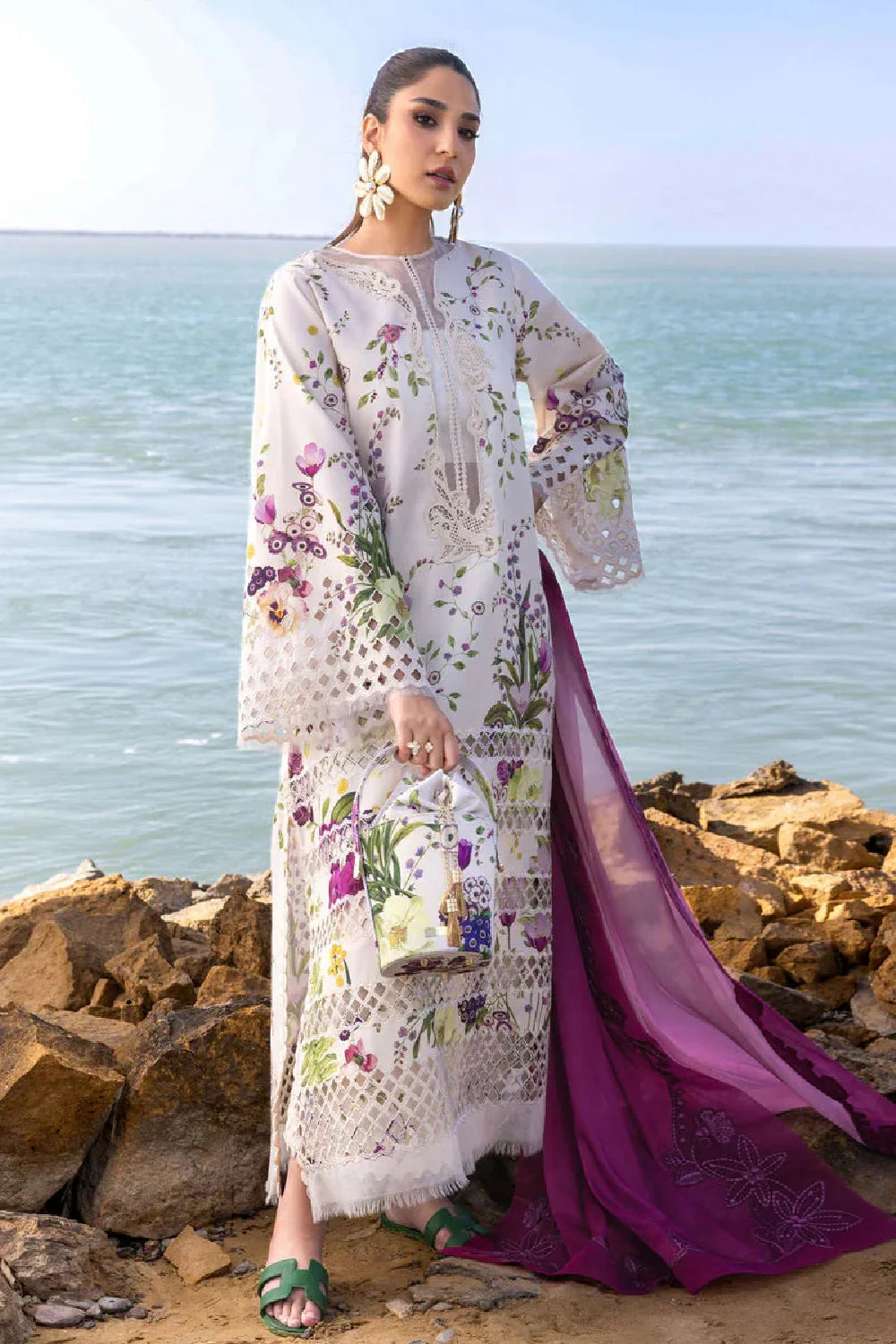3 Piece - Unstitched Printed Lawn Fabric